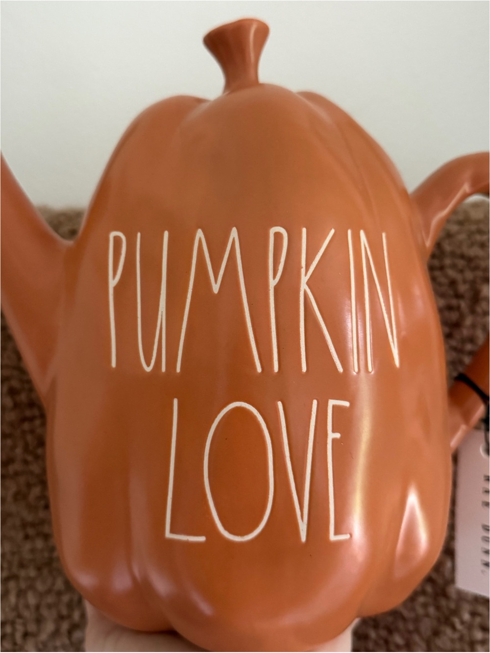 . Rae Dunn Fall Orange Pumpkin Watering Can Home Decor - Picture 4 of 15